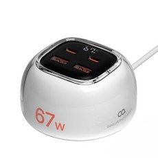 oa Petit 充電器 67W GaN PD 3.0 PPS 4孔高速多功能充電器, 1個, 白色