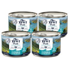 ZIWI 巔峰 經典系列 貓咪主食罐, 肉泥狀全齡貓罐頭, 92%含肉量, 含綠唇貝和鮮草綠肚, 鯖魚羊肉, 185g, 4罐