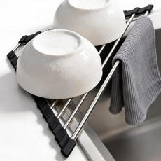 지미스홈 캠핑 스텐 식기건조 롤매트, 블랙, 1개