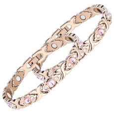 핫타임 허브플러스 프로방스 게르마늄 건강팔찌 로즈골드 10248, 2개