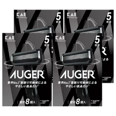KAI 貝印 AUGER 替換刀片5刃 不鏽鋼刀片, 8個裝, 4盒