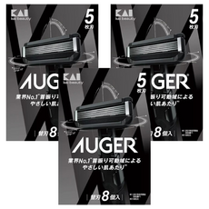 KAI 貝印 AUGER 替換刀片5刃 Set 不鏽鋼刀片, 8個裝, 3盒