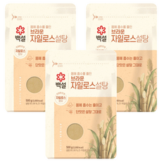 백설 브라운 자일로스 설탕, 500g, 3개
