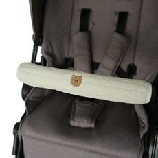 Momsforyou 100支紗絎縫刺繡嬰兒推車安全桿保護套, 1個, 小熊