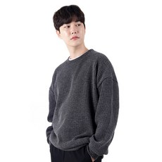 lxt 男士寬鬆版型燈芯絨柔軟圓領大學T恤