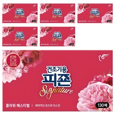 피죤 건조기용 시트 섬유유연제 플라워페스티벌, 6개, 130매