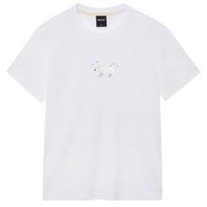 옥스타 남녀공용 통기성 북극곰 자수 반팔티 7TS048