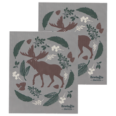 danica STUDIO Ecologie 瑞典環保抹布 森林駝鹿, 70%植物纖維素 30%棉, 20x17x0.1cm, 20 x 17 x 0.1 cm, 2個