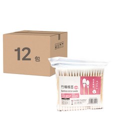 小麥購物 雙頭清潔棉花棒 S334 26g, 100支, 12包
