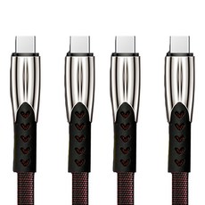 HONG JIN 宏晉 Type-c-Type-c超抗拉扯充電線, 180cm, 紅色, 2個