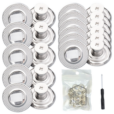 신형 바지수선 요술단추, 실버패턴, 10개