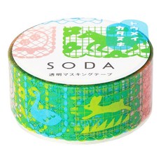 KING JIM HITOTOKI SODA 透明PET卷狀膠帶 軋型款 20mm x 3m, 軋型款 剪紙畫, 1捲