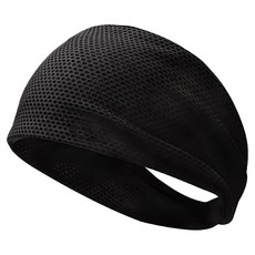 INCONTRO 寬版雙層運動頭帶, 1個, 黑色