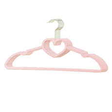 沐慕家居 超強度塑膠愛心防滑衣架, 粉色, 20個