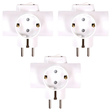 subony 開關T型插線板, 88mm, 單色, 3個