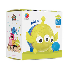 3D-JP Tsum 公仔拼圖 F1025 6.9 x 6.5 x 5.9cm + 拼圖厚度0.2cm + 配件包 3個 0.04kg, 三眼怪 綠色, 40片, 1組