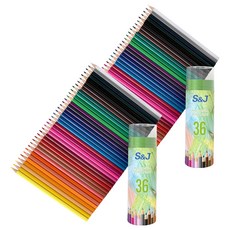 s&j 繪圖彩色鉛筆組 17.5cm, 36色, 2組