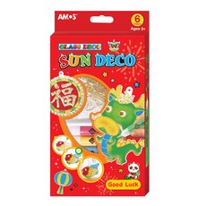 AMOS 阿摩司 過年主題吊飾玻璃彩繪膠 DIY, 1盒, 6 色