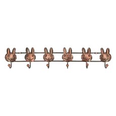 粉彩小兔 小熊六鉤, 古銅色, 1個