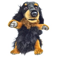HANSA TOY 臘腸犬手偶，毛絨填充玩具，手工製作, 1個, 29cm, 5歲以上