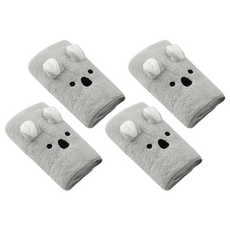 珊瑚絨動物毛巾 0532, 灰色, 4條