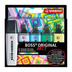 STABILO 思筆樂 ARTY波士馬卡龍色經典螢光筆組 冷色系, 馬卡龍色, 1盒