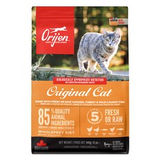 Orijen 歐睿健 台灣公司貨 全齡貓 愛貓無穀配方貓飼料, 野牧鮮雞, 340g, 1包, 鮮雞肉, 1袋