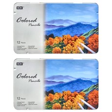 mbs 萬事捷 MONA 油性色鉛筆 鐵盒裝 80507-12, 12色, 2盒