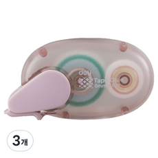 델리 몽돌 양면 풀테이프 6mm x 8m, 3개, 핑크