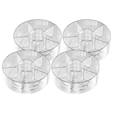 可旋轉化妝品收納盒 透明 PET+PP+鋼珠材質, 4個