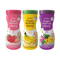 FARM TO FAMILY 兒童米球 6個月以上, 蔬菜口味 + 草莓口味 + 香蕉口味, 3罐, 50g