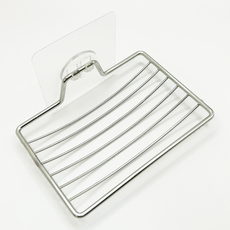 디엔오 부착식 무타공 물빠짐 비누 받침대, 실버, 1개