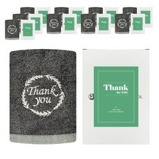 송월타월 명절 행사 감사 답례품 땡큐 수건 180g + 케이스 세트, 회색, 10세트