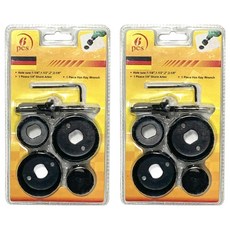 木工開孔器6件組 1-1/4"(32mm) 1-1/2"(38mm) 1-3/4"(44mm) 2-1/8"(54mm), 本品(無追加電池), 2組