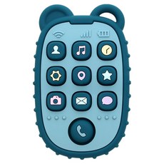 베베엔 실리콘 팝잇 핸드폰 푸쉬팝 치발기, 다크블루, 1개