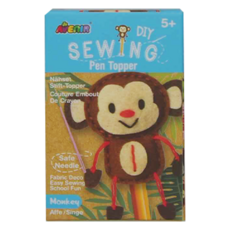 AVEnIR Kids 縫工 筆帽 手指娃娃, 猴子, 5+歲, DIY, 1個