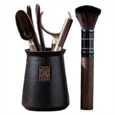 茶道六君子 五件組 黑陶燈塔, 黑陶, 1組