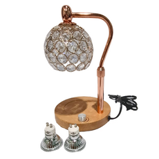 Rofancy 洛帆晞 經典系列融蠟燈 無段式調光 BSMI檢驗合格 GU10鹵素燈泡50W, 典雅圓淺木座