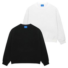 엘라모 남녀공용 베이직 기모 맨투맨 2종 세트