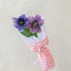 Scent Basket 人造開花鬱金香格紋花束, 紫色, 1個