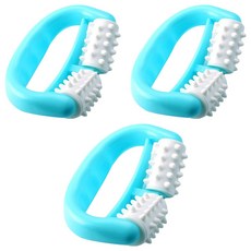 便攜式滾輪按摩器, 3個, 天藍色