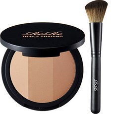 RiRe 三色修容餅+修容刷, Light Beige/Dark Beige/Brown, 1組