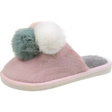 이사도라 여성용 삼색 폼폼이 털슬리퍼