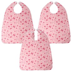 The Happy 成人防水蝴蝶結按扣式圍兜, 粉紅色, 3個