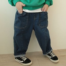 sonyun market 男童刷毛拼接剪裁牛仔褲