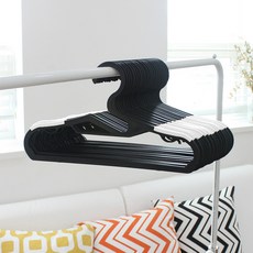 KAZT 黑色防滑衣架, 綠色+黑色, 30個