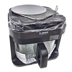 SOnGEn 松井 日系美廚 3D熱旋晶鑽玻璃氣炸鍋, 5.5公升大容量, 減掉油脂80%, SG-421GAF-B, 黑色