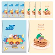 DADA 花生家族 親師聯絡簿 寬格纖薄 國小線圈筆記本, 隨機出貨, 10個