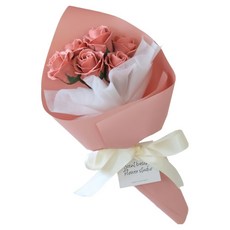 Scent Basket 鮮豔玫瑰香皂花束, 深粉色, 1個