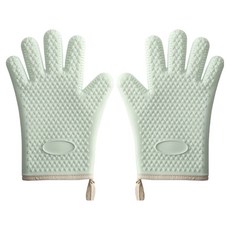 솔브리빙 두꺼운 실리콘 오븐장갑 양손착용 세트, 민트, 1세트